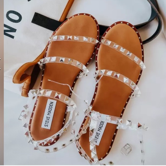 Steve Madden Travel Sandal in Clear Lucite - Picture 1 of 7